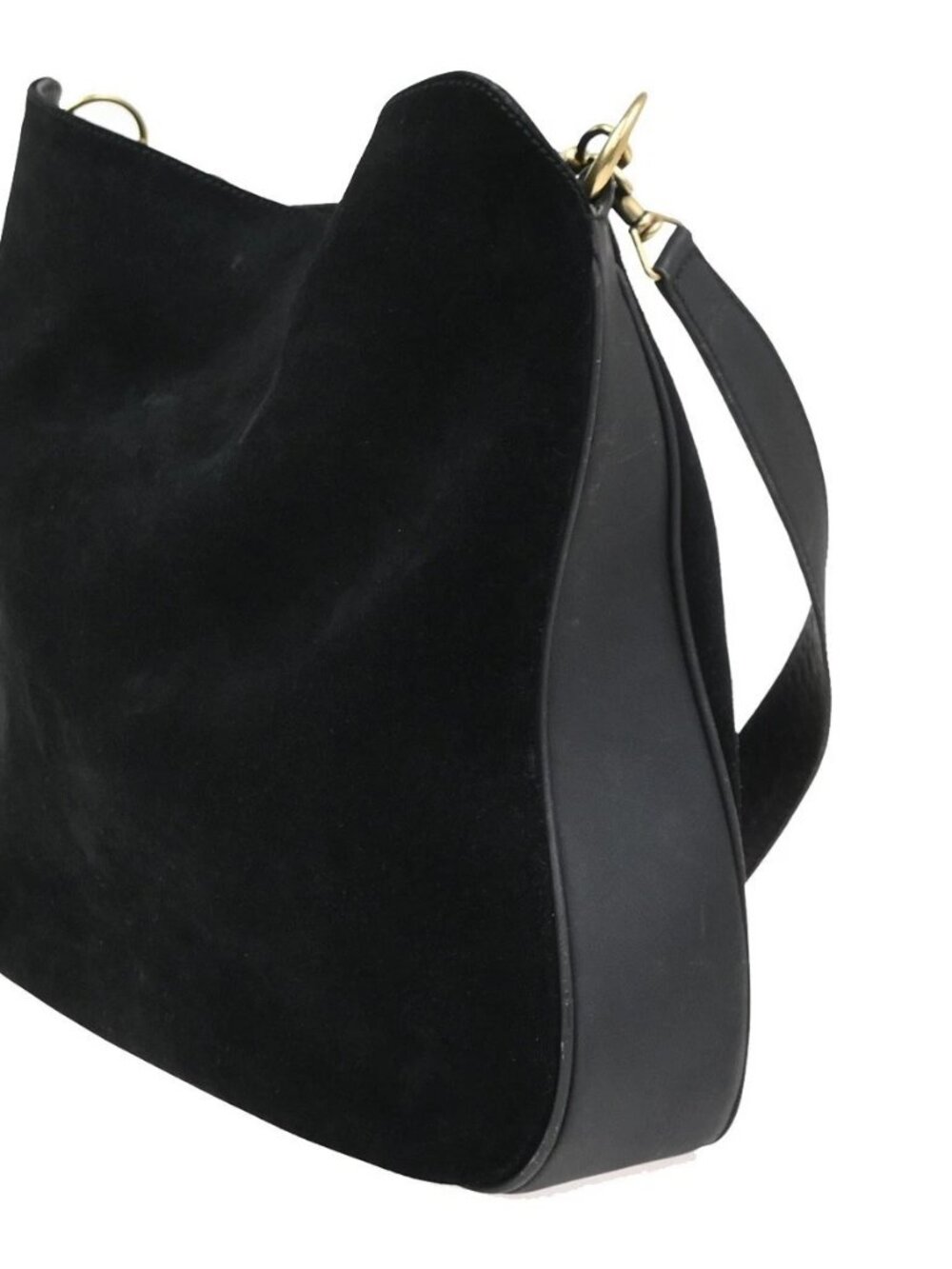 GUCCI Logo Bamboo 2Way Shoulder Hand Bag Suede Leather Black GHW Italy 38ZA308 - Picture 4 of 15